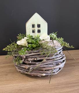 Dekogesteck Holzkranz |Handgemacht| Mooie Tijd