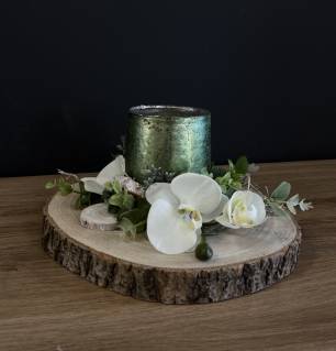 Gesteck Dekoration Waldgrün & Orchidee |Handgemacht| Mooie Tijd