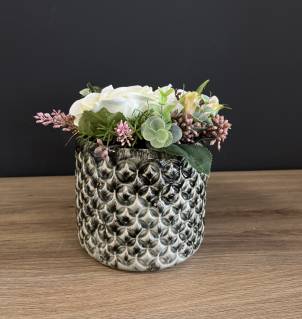 Gesteck Rosen Keramiktopf |Handgemacht| Mooie Tijd
