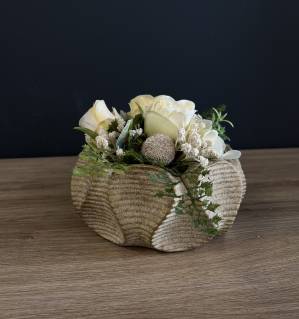 Gesteck Rosen Moos Keramiktopf |Handgemacht| Mooie Tijd