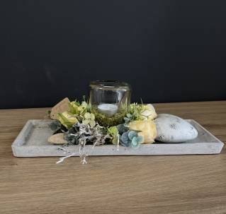 Gesteck auf Keramik platte Rosen |Handgemacht| Mooie Tijd