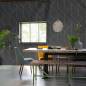 Preview: Essbereich im Loftflair mit schwarzer Rasch Tapete von Heineking24