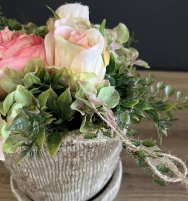 Rosengesteck im Rillen-Topf |Handgemacht| Mooie Tijd