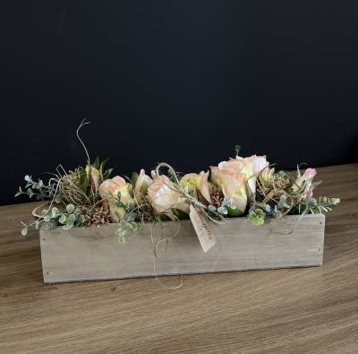 Rosengesteck in Holzbox |Handgemacht| Mooie Tijd
