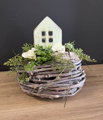 Dekogesteck Holzkranz |Handgemacht| Mooie Tijd