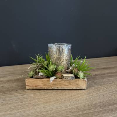 Gesteck mit Kerzendekoration |Handgemacht| Mooie Tijd