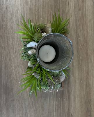 Gesteck mit Kerzendekoration |Handgemacht| Mooie Tijd