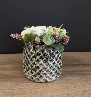 Gesteck Rosen Keramiktopf |Handgemacht| Mooie Tijd