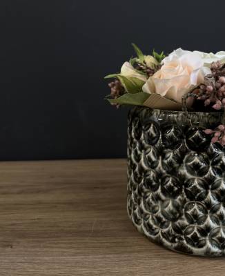 Gesteck Rosen Keramiktopf |Handgemacht| Mooie Tijd