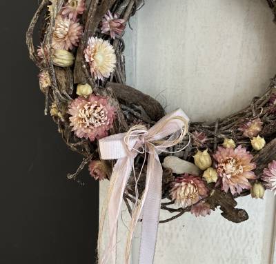 Trockenblumenkranz  Strohblumen |Handgemacht| Mooie tijd