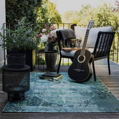 Teppich Vintage Design Indoor & Outdoor My Gobelina blau