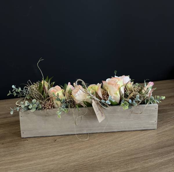 Rosengesteck in Holzbox |Handgemacht| Mooie Tijd