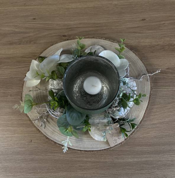 Gesteck Dekoration Waldgrün & Orchidee |Handgemacht| Mooie Tijd