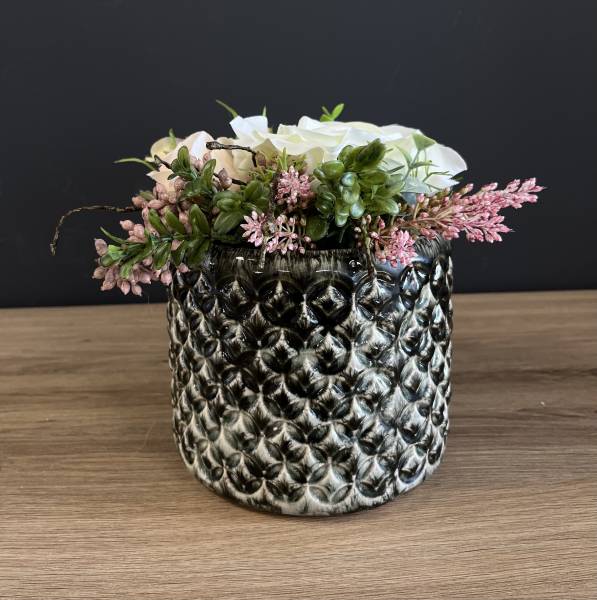 Gesteck Rosen Keramiktopf |Handgemacht| Mooie Tijd