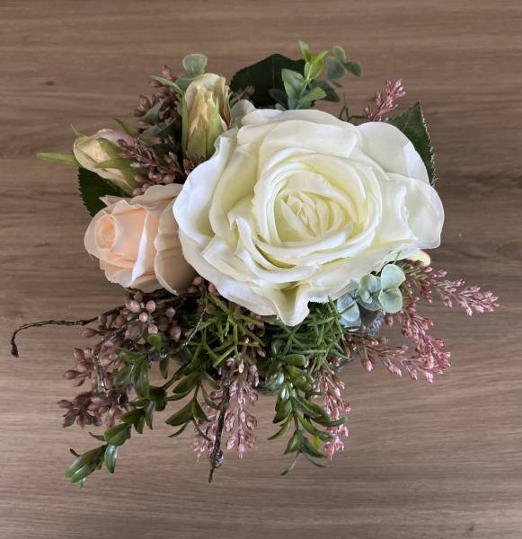 Gesteck Rosen Keramiktopf |Handgemacht| Mooie Tijd