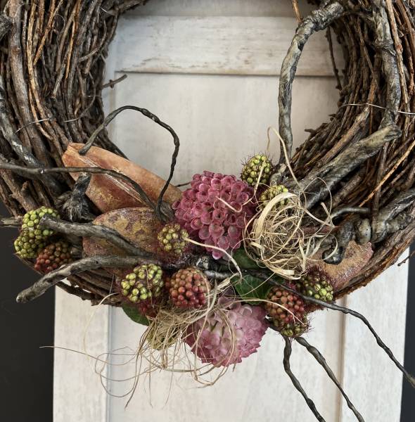 Kranz Seidenblumen Scabiosa |Handgemacht| Mooie Tijd