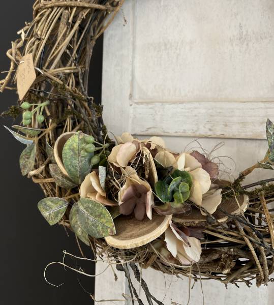 Kranz Seidenblumen Sukkulenten Hortensien |Handgemacht| Mooie Tijd