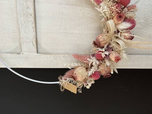 Trockenblumenkranz Helichrysum Lagurus |Handgemacht| Mooie tijd