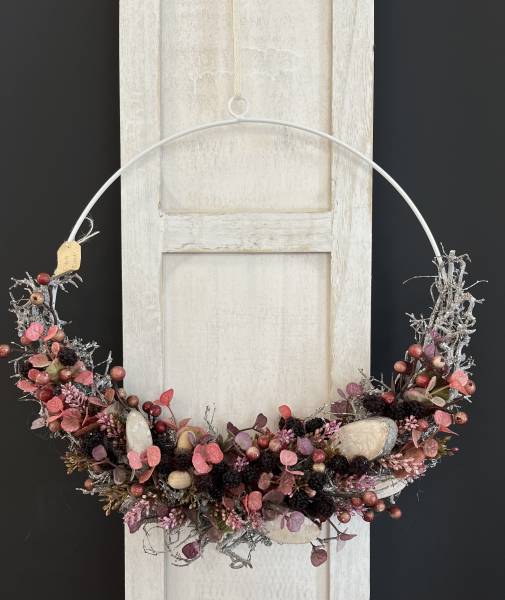 Kranz Seidenblumen Blüten Beeren |Handgemacht| Mooie Tijd