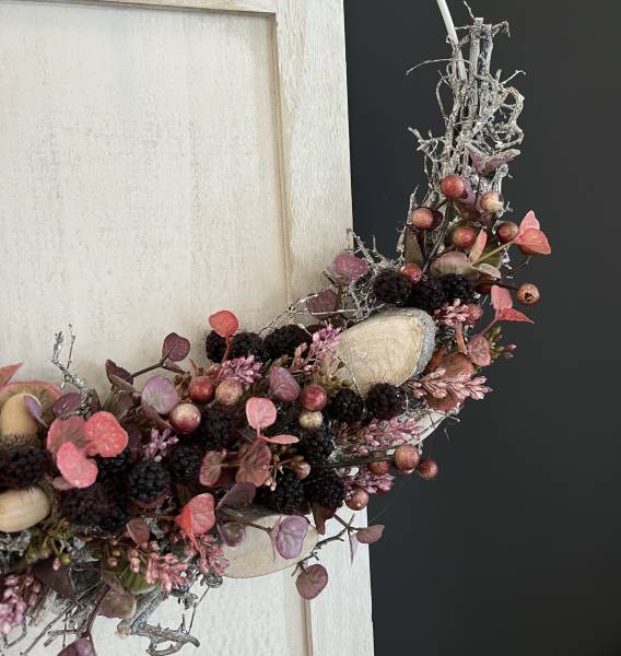 Kranz Seidenblumen Blüten Beeren |Handgemacht| Mooie Tijd