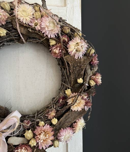 Trockenblumenkranz  Strohblumen |Handgemacht| Mooie tijd
