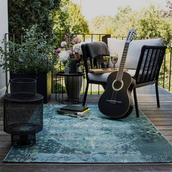 Teppich Vintage Design Indoor & Outdoor My Gobelina blau