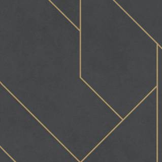 Vliestapete Brick Lane grafische Linien anthrazit, gold