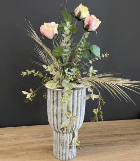 Rosengesteck im Steinvase-Look |Handgemacht| Mooie Tijd