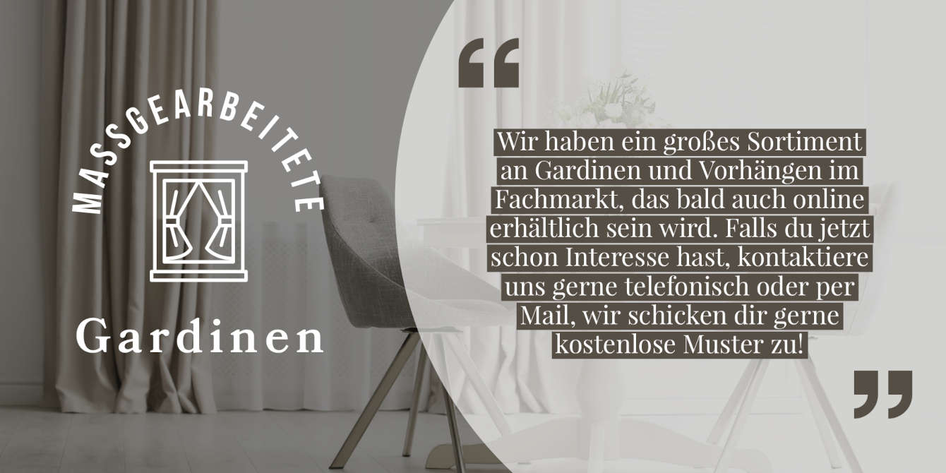 Maßgearbeitete Gardinen und Vorhänge im Fachmarkt